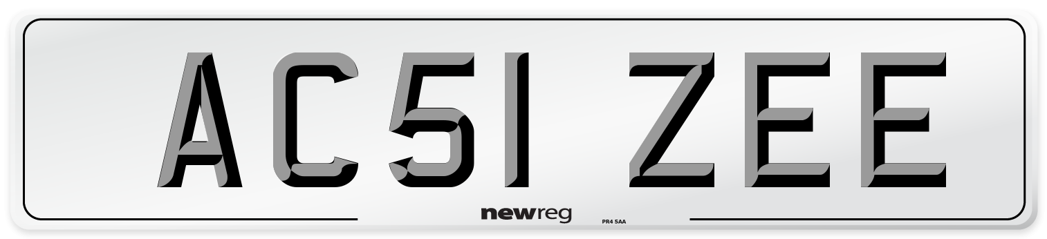AC51 ZEE Number Plate from New Reg